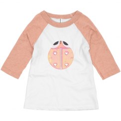 Peach Ladybug! Baseball Tee