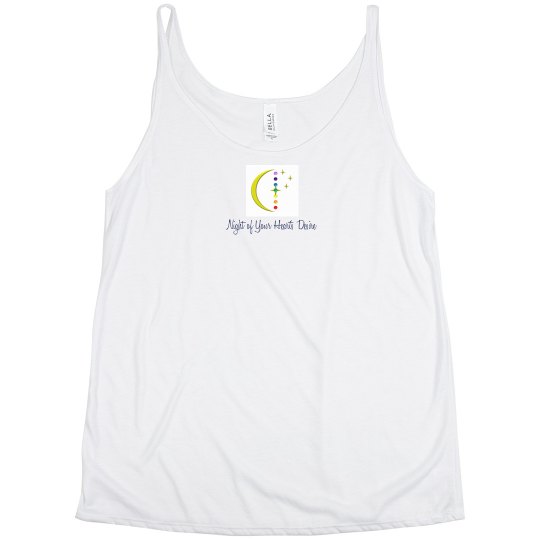 Chakra Balance Ladies Slouchy Tank: Night-Hearts-Desire
