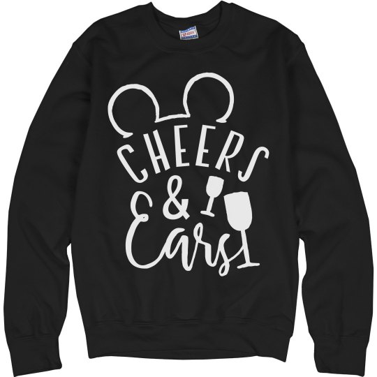 Cheers and ears women's black sweatshirt.