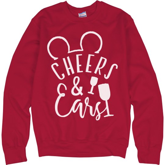 Cheers and ears women's red sweatshirt.