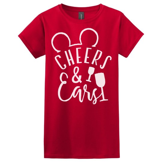 Cheers and ears women's red t shirt.