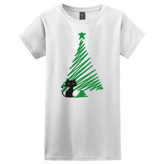 Christmas Cat Cute Tee Christmas Cat Cute Tee