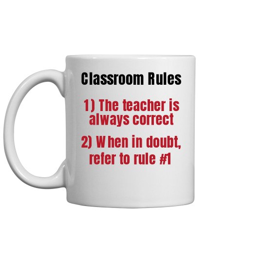 classroom rules mug