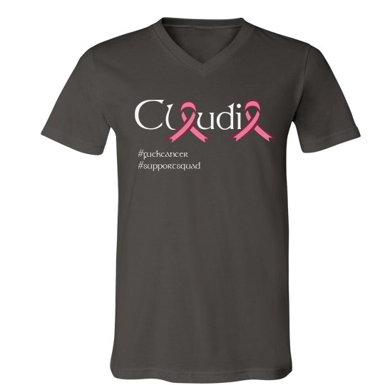 CLAUDIA, MENS V-NECK TSHIRT, #SUPPORTSQUAD