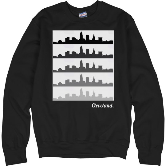 Cleveland skyline repeated