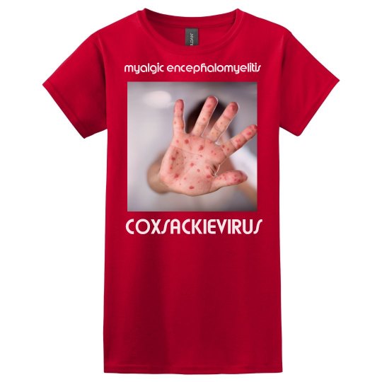 Coxsackie Virus Red Ladies Relaxed T-Shirt