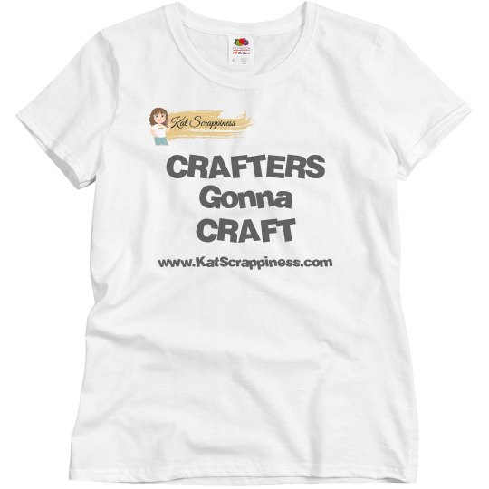 crafters gonna craft grey on white tshirt