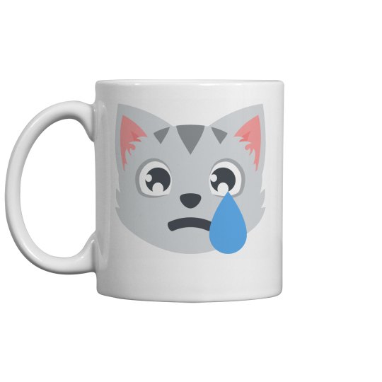 Crying Cat Face Coffee Mug