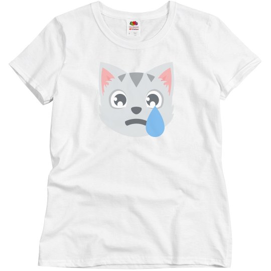 Crying Cat Face Emoji Tee