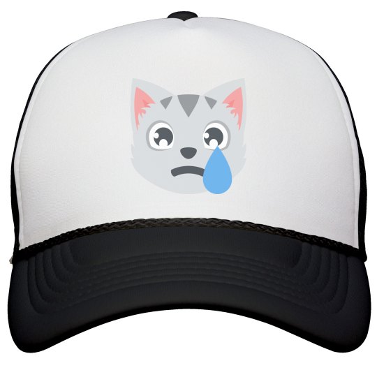 Crying Cat Face Snapback Hat 