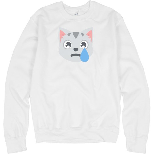 Crying Cat Face Unisex Sweatshirt 