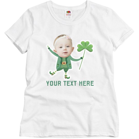 Custom Baby Photo Leprechaun Tee Custom Baby Photo Leprechaun Tee
