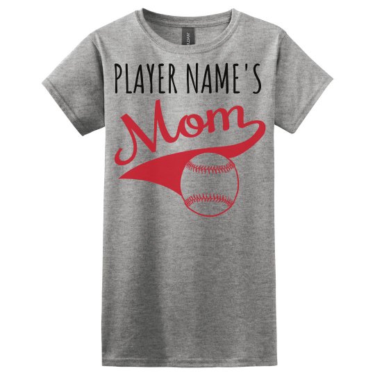 Custom Baseball Mom Shirt - Ladies Basic Softstyle T-Shirt | Customized Girl