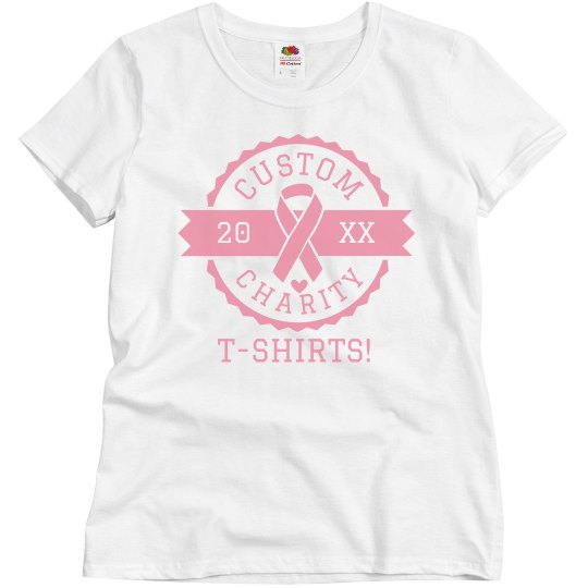 Custom Breast Cancer Charity Badge Tees