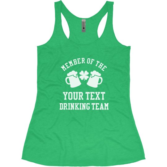 Racerback Personalized Saint Patrick Day Tank Tops Add Your Name /& Number
