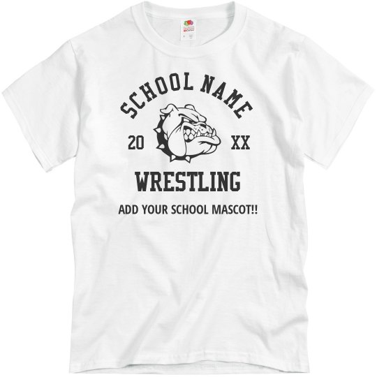 Custom Mascot Upload School Team Name Wrestling Tee