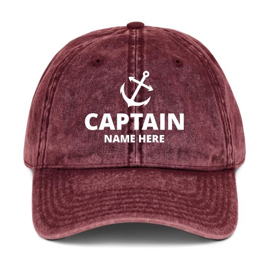 Custom Name Captain Dad Cap
