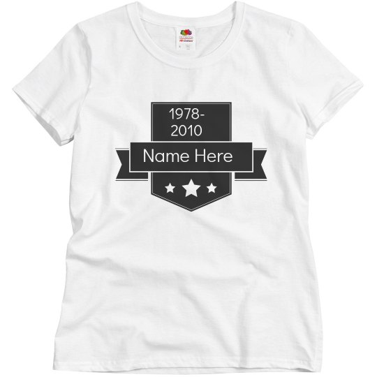 Custom Text Memorial Banner Top