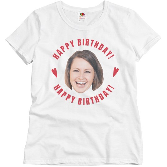 Cut Out Face Womens Birthday Tee