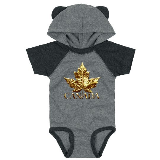 Cute Canada Baby Bodysuit - Hooded Ears