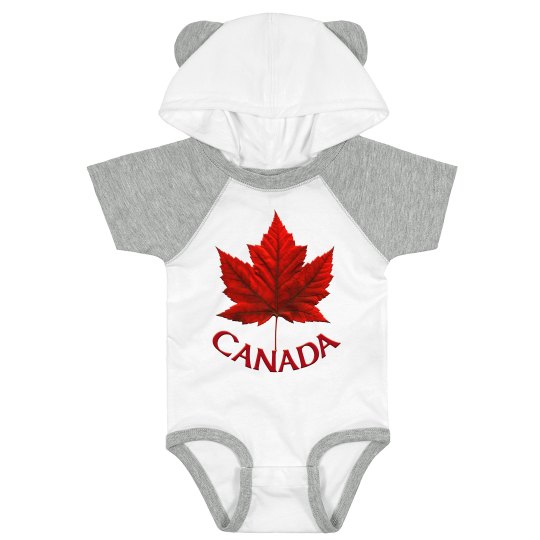 Cute Canada Baby Bodysuit - Hooded
