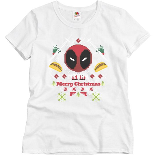 Cute Merry Christmas Ugly Sweater Inspired Woman's Tee