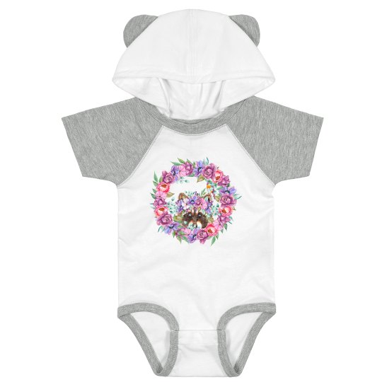 cute raccoon with flowers cute raccoon with flowers