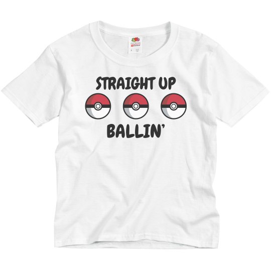 Cute Straight Up Ballin' Pop Culture Kids Tee