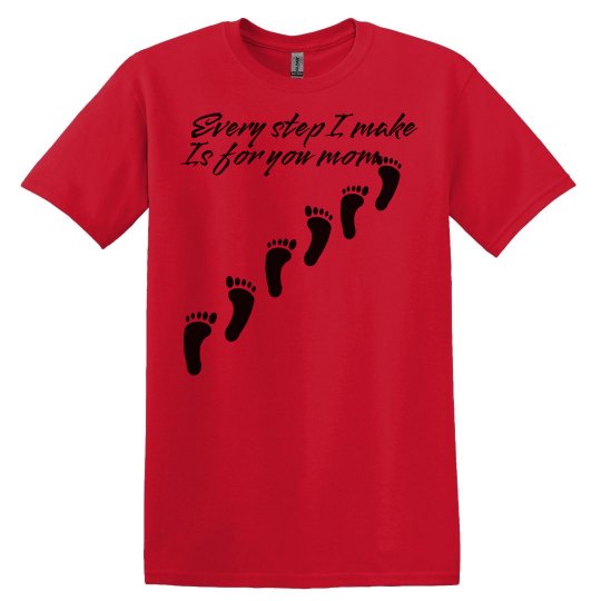 Cyber pink tee w/footprints graphic 