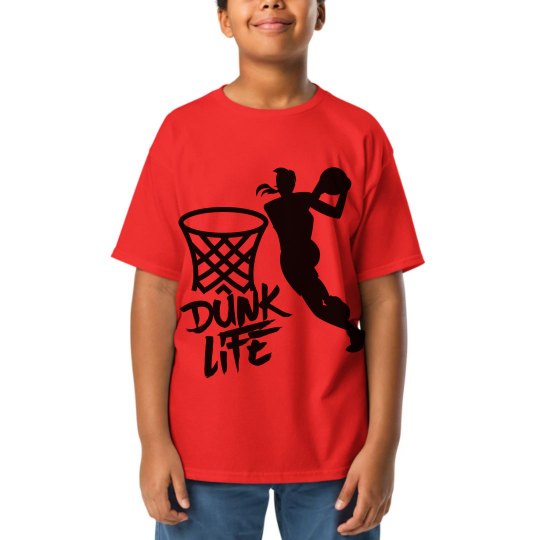 Cyber pink youth tee w/girl dunker graphic 