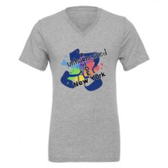 Unisex CVC Jersey V-Neck T-Shirt