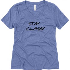 Ladies Relaxed Fit Super Soft Triblend V-Neck Tee