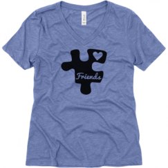Ladies Relaxed Fit Super Soft Triblend V-Neck Tee