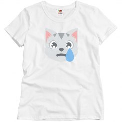 Crying Cat Face Emoji Tee