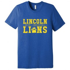 ADULT: Lincoln Lions Block Vintage Tee