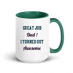 15oz Ceramic Mug with Color Inside