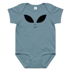 Alien face infant green onesie. 