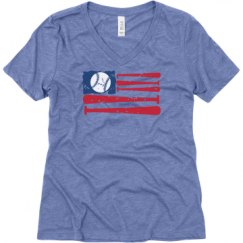 Ladies Relaxed Fit Super Soft Triblend V-Neck Tee