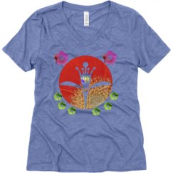 Ladies Relaxed Fit Super Soft Triblend V-Neck Tee