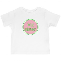 Big Sister Tshirt pink Green