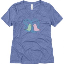 Ladies Relaxed Fit Super Soft Triblend V-Neck Tee