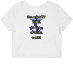 Ladies Slim Fit Crop Top Tee