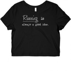 Ladies Slim Fit Crop Top Tee