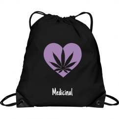 Medicinal purple pot leaf drawstring backpack 