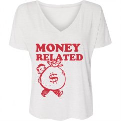 Ladies Flowy Slouchy V-Neck Tee