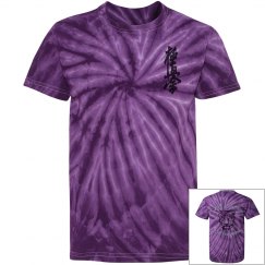 Youth Tie Dye Shirt with Kanji and Logo