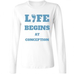 Ladies Relaxed Fit Basic Long Sleeve Tee