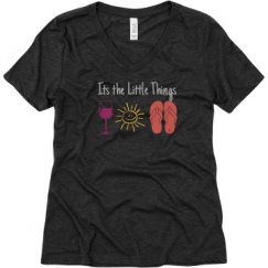 Ladies Relaxed Fit Super Soft Triblend V-Neck Tee