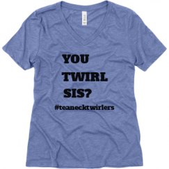 Ladies Relaxed Fit Super Soft Triblend V-Neck Tee