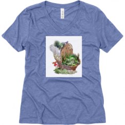 Ladies Relaxed Fit Super Soft Triblend V-Neck Tee